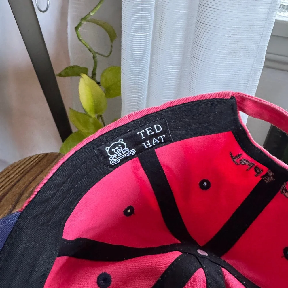 Teddy Fresh Red‎ Navy Blue Colorblock Bear Logo Embroidered Dad Hat Baseball Cap
